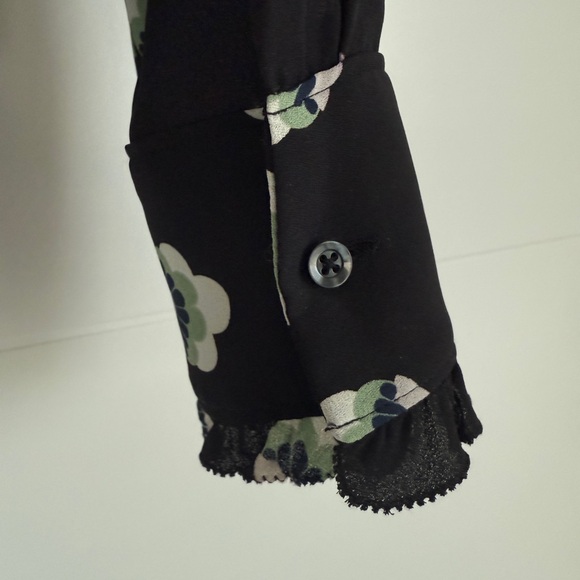 Rebecca Taylor Black Floral Blouse - Picture 2 of 9